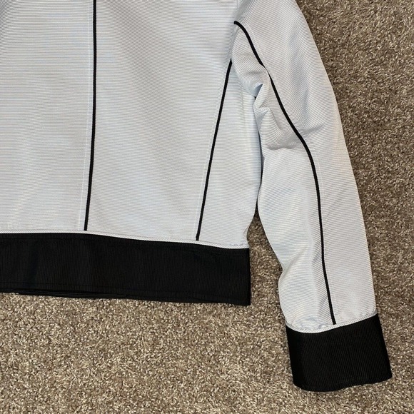 Bouguessa Black Light Blue Textured Long Sleeve Blazer Jacket Womens - Picture 9 of 16